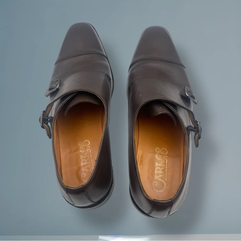 Carlos Santana Men's Passion Double Monk Strap Loafers Size 11.5 Brown